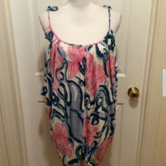 Mara Hoffman Tops - Mara Hoffman Top M Blue Pink White Floral Print